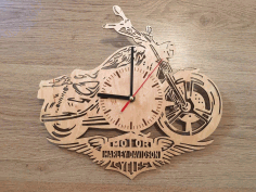 Laser Cut Harley Davidson Wooden Clock Free Vector, Free Vectors File
