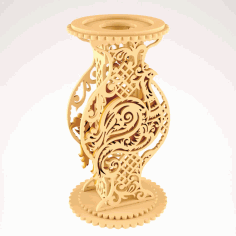 Wooden Vase 3D Decor Free DXF File, Free Vectors File