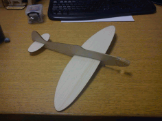Balsa Spitfire Glider 6mm DXF File, Free Vectors File